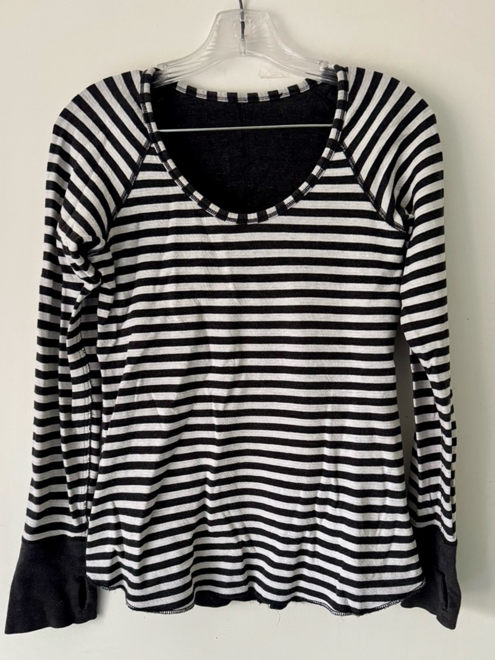 Lululemon Open Your Heart- Fitted Long Sleeve Black & White Size 6